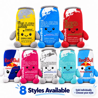 Energy Drink Can Plushie – 8.7" Cute Soft Stuffed Toy, 8 Styles Available, Desk Decor & Gift