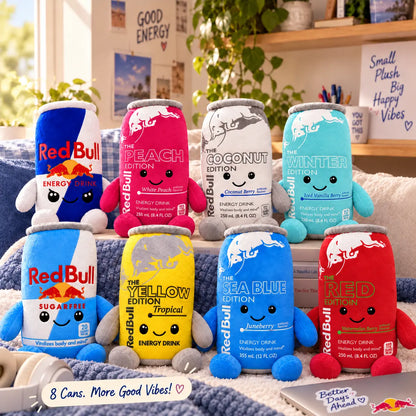 Energy Drink Can Plushie – 8.7" Cute Soft Stuffed Toy, 8 Styles Available, Desk Decor & Gift