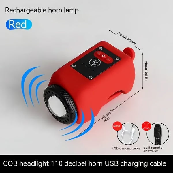 Rydora™ 2-in-1 Rechargeable Bike Light & Horn – LED Bicycle Headlight with Warning Bell
