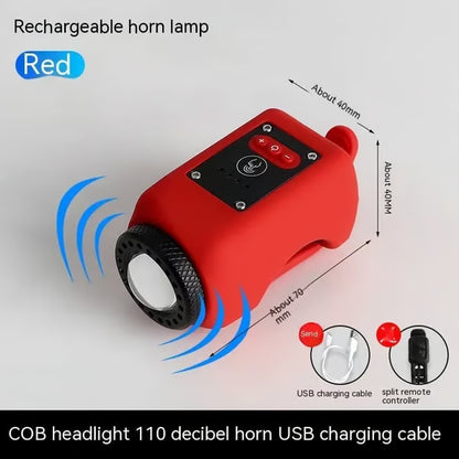 Rydora™ 2-in-1 Rechargeable Bike Light & Horn – LED Bicycle Headlight with Warning Bell