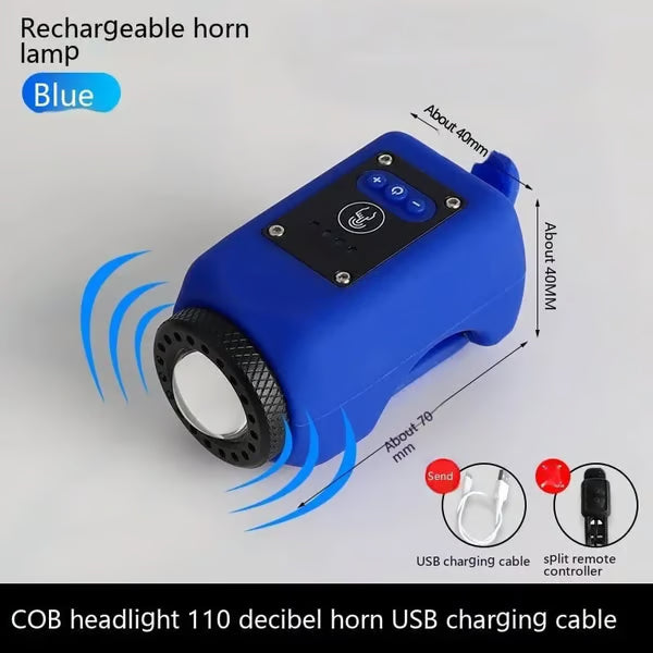Rydora™ 2-in-1 Rechargeable Bike Light & Horn – LED Bicycle Headlight with Warning Bell