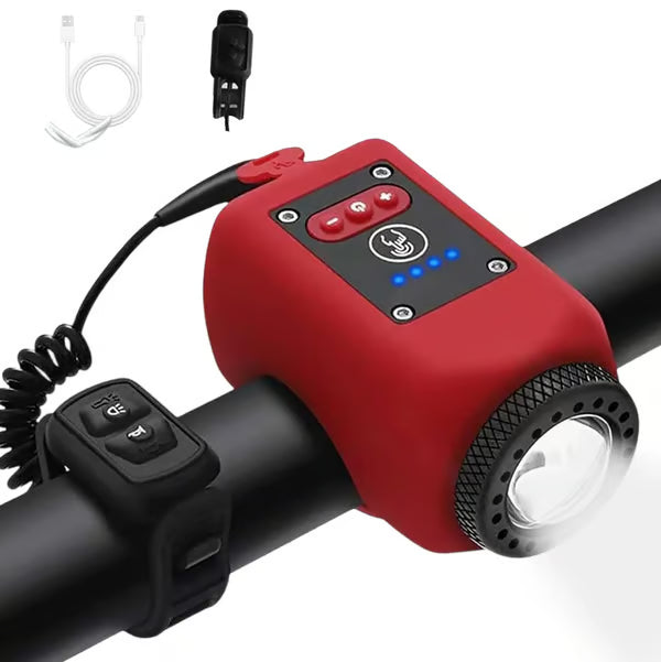 Rydora™ 2-in-1 Rechargeable Bike Light & Horn – LED Bicycle Headlight with Warning Bell